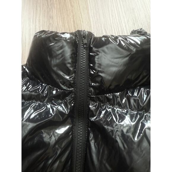 Women’s Quilted Metallic Cropped Puffer Jacket Size M/6 - Picture 5 of 7